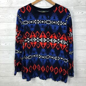 Lauren Ralph Lauren Active Women's 2X Southwestern Long Sleeve Tee 100% Cotton